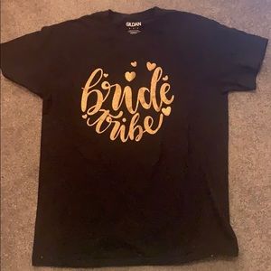Solid black Bride Tribe shirt size M